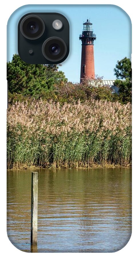 Architecture iPhone Case featuring the photograph Currituck Beach Lighthouse from the Sound Side by Liza Eckardt