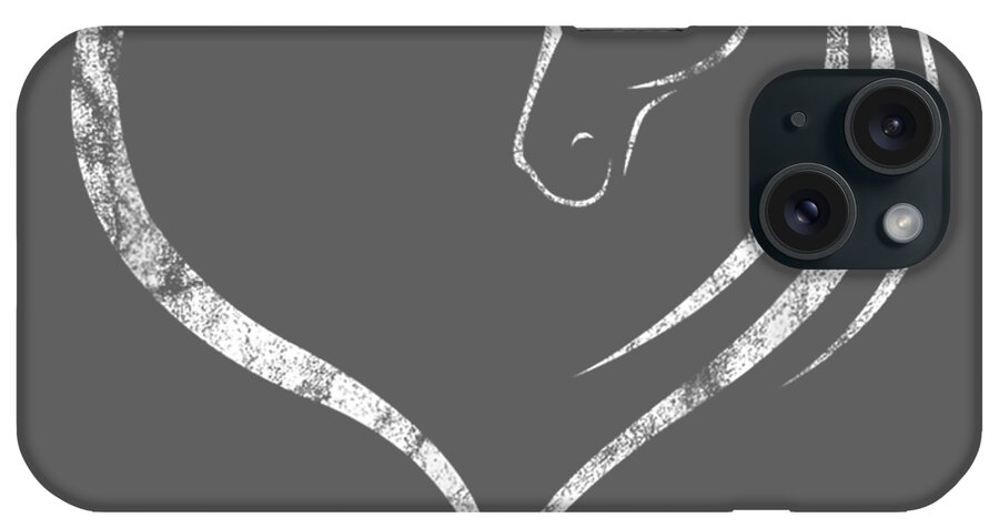 Cute Horse Lover Outfit For Girls Women Horse And Heart iPhone Case featuring the digital art Cute Horse Lover Outfit for Girls Women Horse and Heart by Dominic Cacey