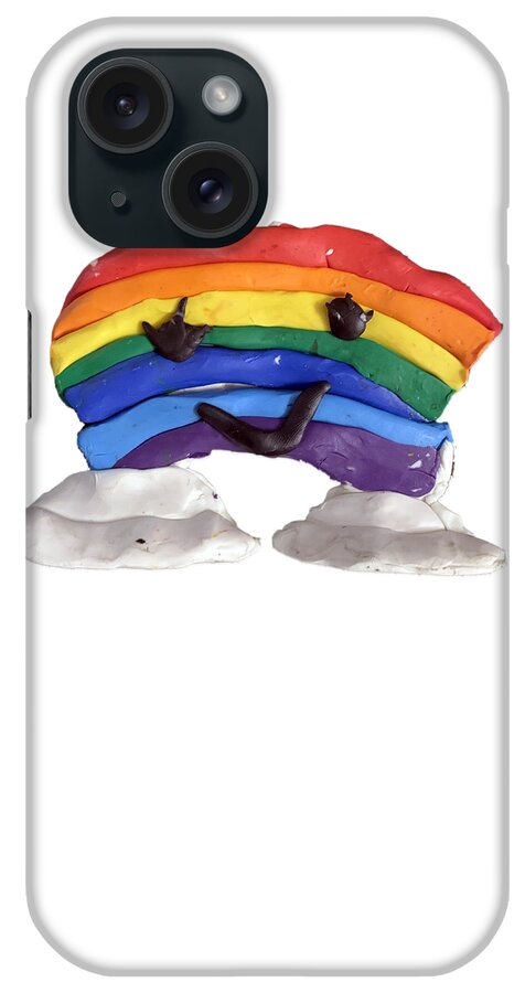 Rainbows iPhone Case featuring the digital art Cute Kawaii Rainbow Clay by Flippin Sweet Gear