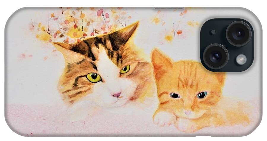 Two Cats iPhone Case featuring the painting Da Cats by John Glass
