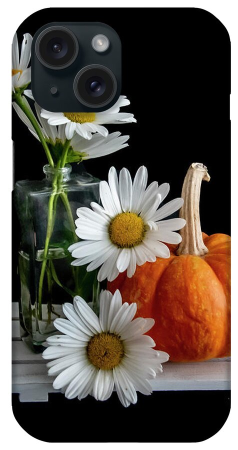 Flowers iPhone Case featuring the photograph Daisies and Pumpkin by Cathy Kovarik