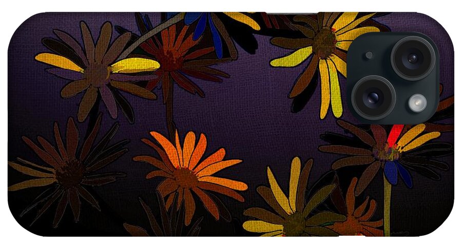 Spring iPhone Case featuring the digital art Daisy Chains Bold Abstract by Joan Stratton