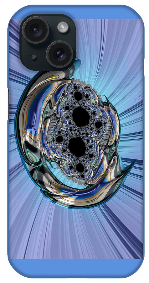Fractal iPhone Case featuring the digital art Dance of the Blue Dolphin Fractal Art by Shelli Fitzpatrick