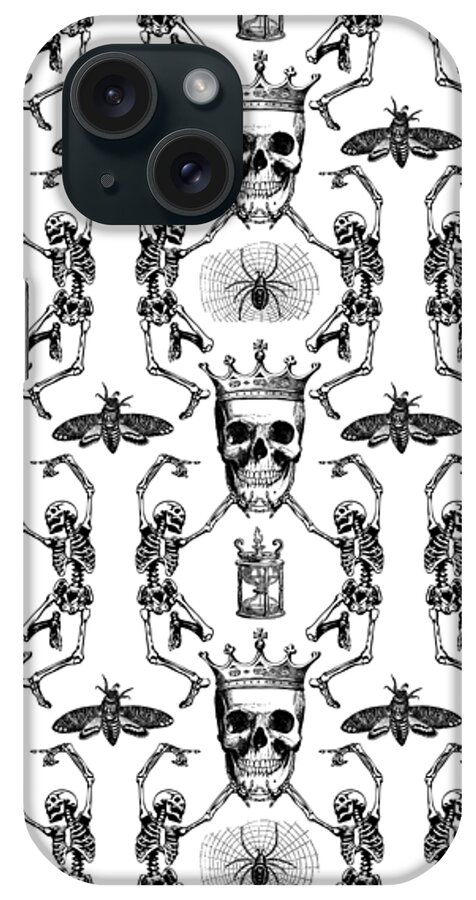 Dancing With Death iPhone Case featuring the digital art Dancing with Death Pattern by Eclectic at Heart