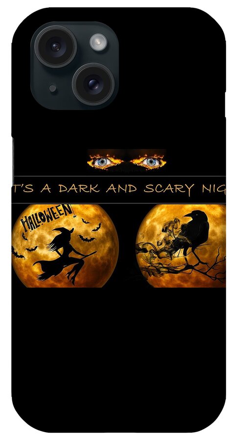 Halloween iPhone Case featuring the mixed media Dark and Scary Night by Nancy Ayanna Wyatt