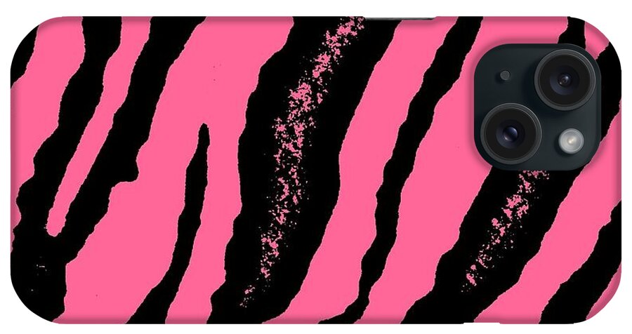 Animal iPhone Case featuring the digital art Dark Pink Zebra Stripes by Kari Myres