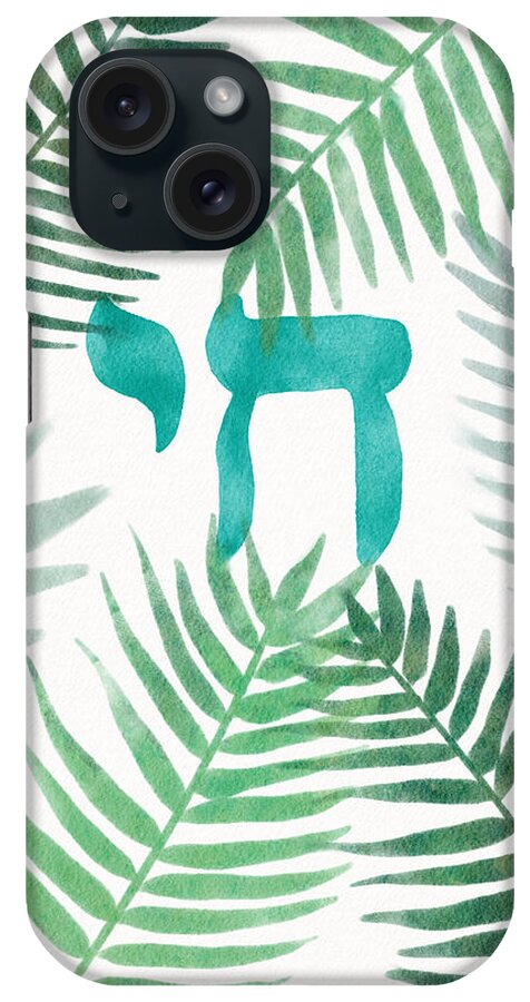 Date Palm iPhone Case featuring the mixed media Date Palm Leaves Chai- Art by Linda Woods by Linda Woods