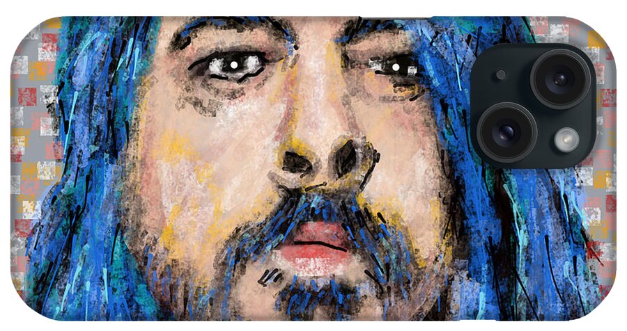 Dave Grohl Foo Fighters Music Concert Celebrity Rockstar Star Rock And Roll Digital Musician Icon iPhone Case featuring the painting Dave Grohl The Foo Fighters by Bradley Boug