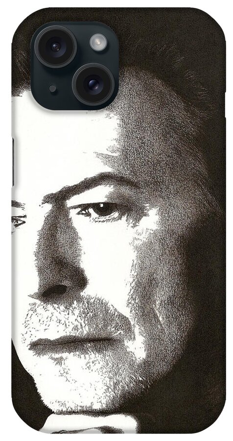 David Bowie iPhone Case featuring the drawing David Bowie by Mark Baranowski