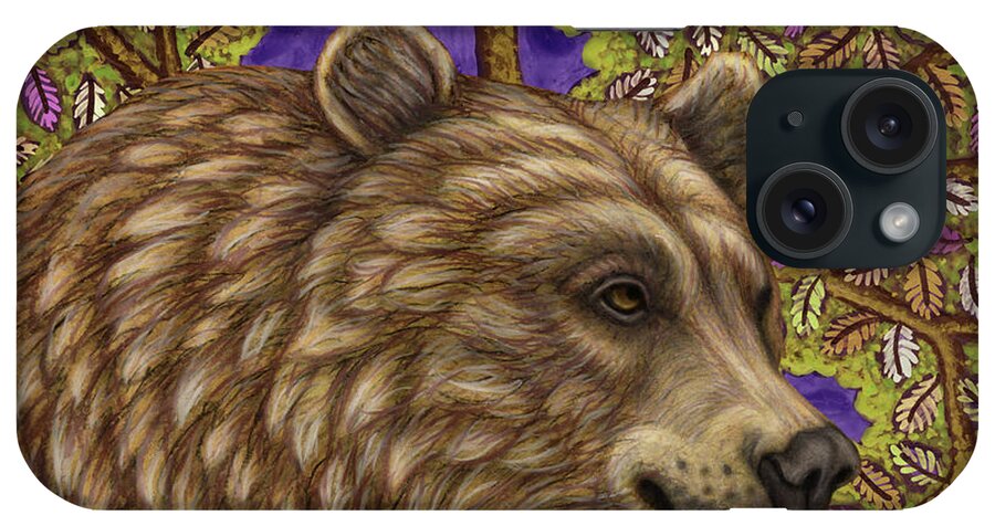 European Brown Bear iPhone Case featuring the painting Day Dreaming Brown Bear by Amy E Fraser