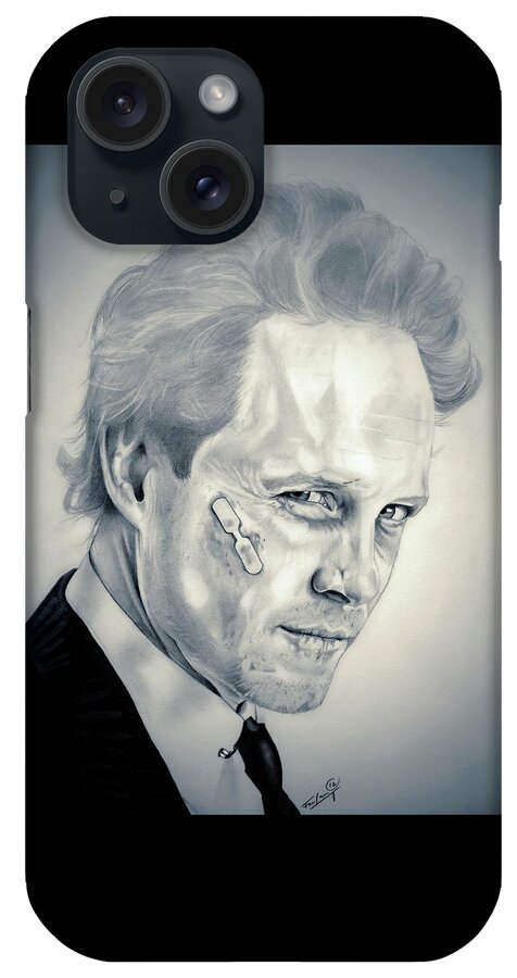 Dean Winters iPhone Case featuring the drawing Dean Winters - Mayhem - Original Edition by Fred Larucci