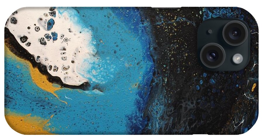 Acrylic Canvas iPhone Case featuring the mixed media Deep Blur sea by John Johnson