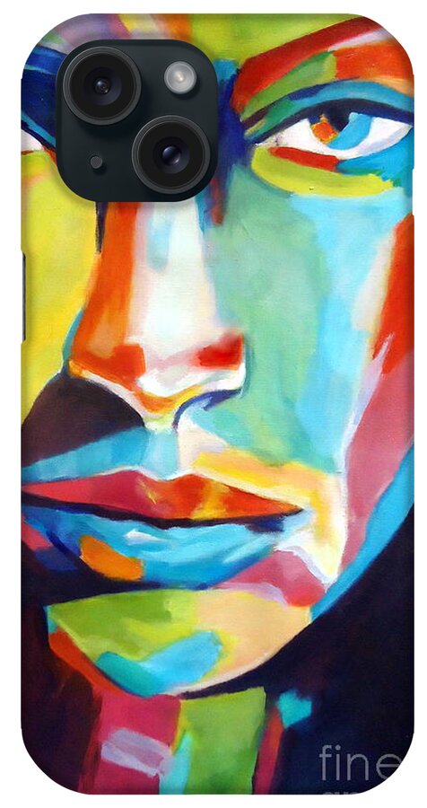 Contemporary Art iPhone Case featuring the painting Deep gaze by Helena Wierzbicki