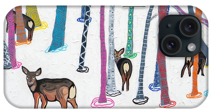 Deer iPhone Case featuring the painting Deer Parcel by Artrophy Studios