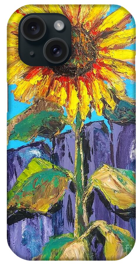 Sunflower iPhone Case featuring the painting Demo Sunflower by Beverly Boulet