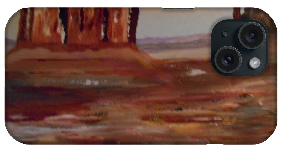 Landscape iPhone Case featuring the painting Desert Rise Painting # 378 by Donald Northup