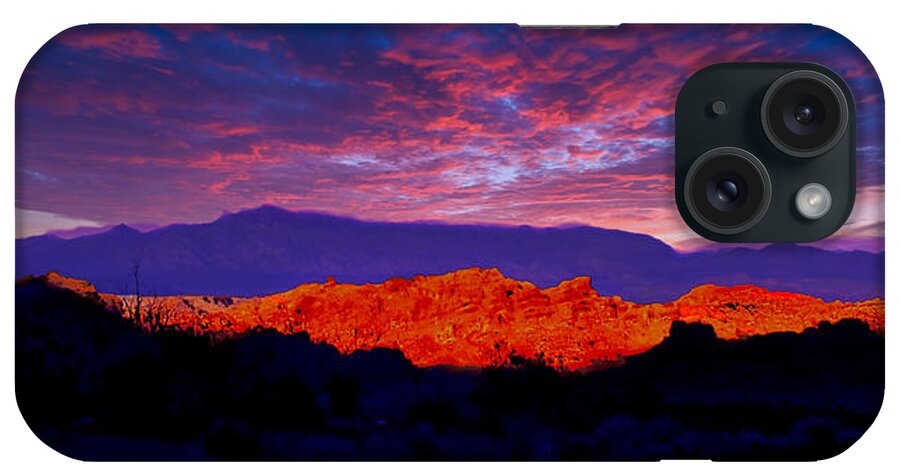 Landscape. Sunset iPhone Case featuring the photograph Desert Sky by Jim Signorelli