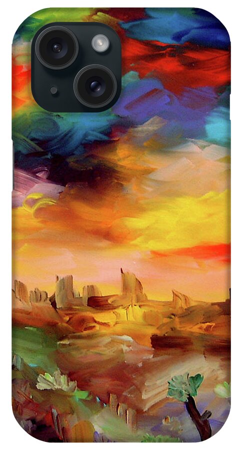 Landscape iPhone Case featuring the painting Desert Sonata by Jim Stallings