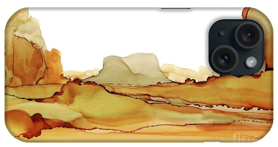 Alcohol Ink iPhone Case featuring the painting Desertscape 8 by Chris Paschke