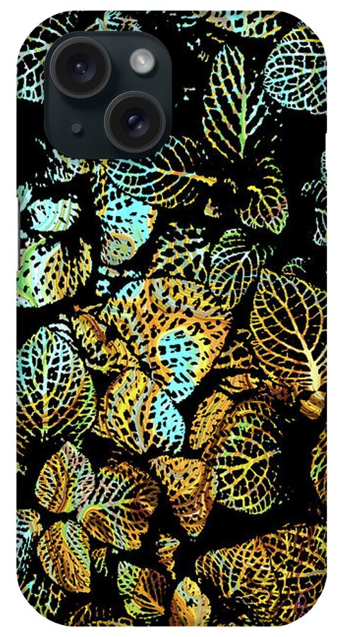 Leaf iPhone Case featuring the mixed media Design 240 by Lucie Dumas
