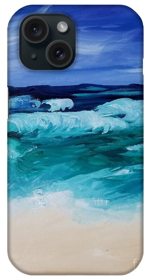 Nautical Oil Painting iPhone Case featuring the painting Destin Waves in Oil by Expressions By Stephanie