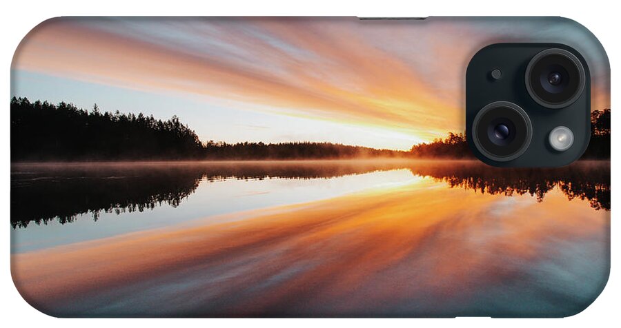 Lake Jatkonjärvi iPhone Case featuring the photograph Devil show on a Finnish lake by Vaclav Sonnek