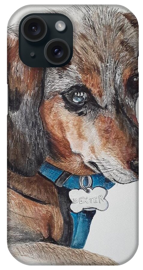 Pet iPhone Case featuring the painting Dexter by Betty-Anne McDonald