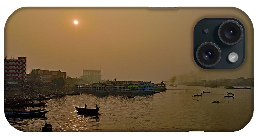 Dhaka Skyline iPhone Case featuring the photograph Dhaka Skyline - Buriganga River by Amazing Action Photo Video