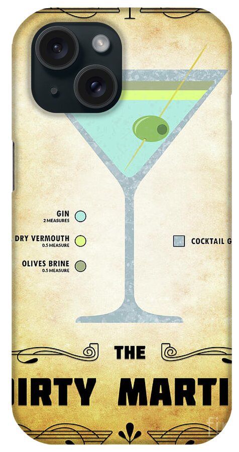Martini iPhone Case featuring the digital art Dirty Martini Cocktail - Classic by Bo Kev