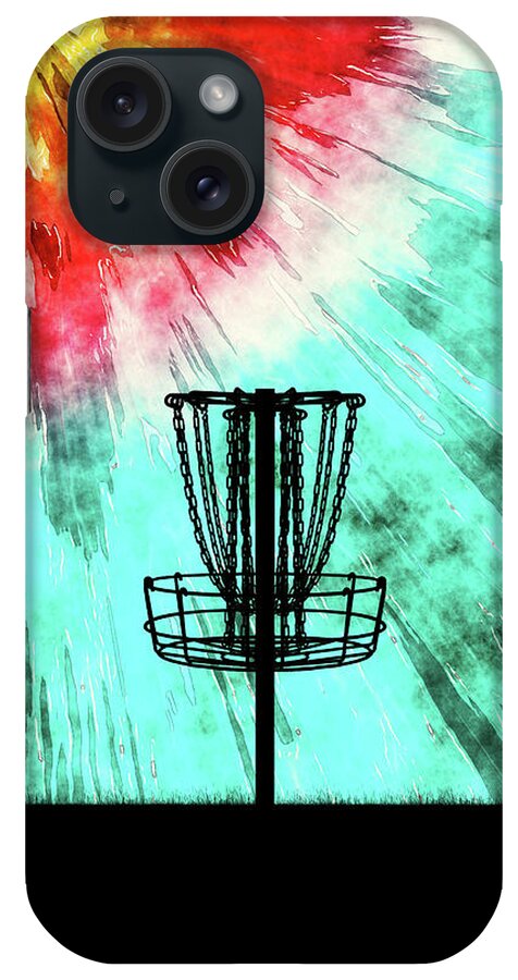 Disc Golf iPhone Case featuring the digital art Disc Golf Tie Dye by Phil Perkins