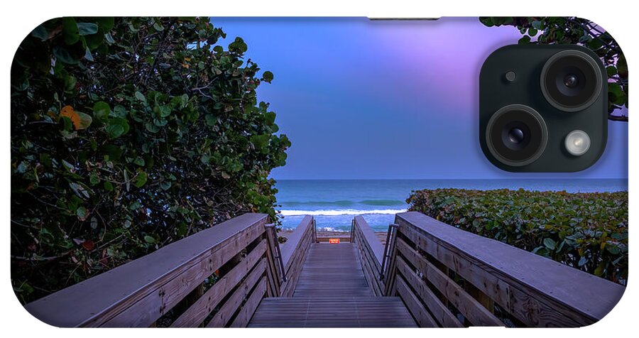 Jupiter Florida iPhone Case featuring the photograph Discovering Serenity Jupiter Beach Access 53 at Twilight by Kim Seng