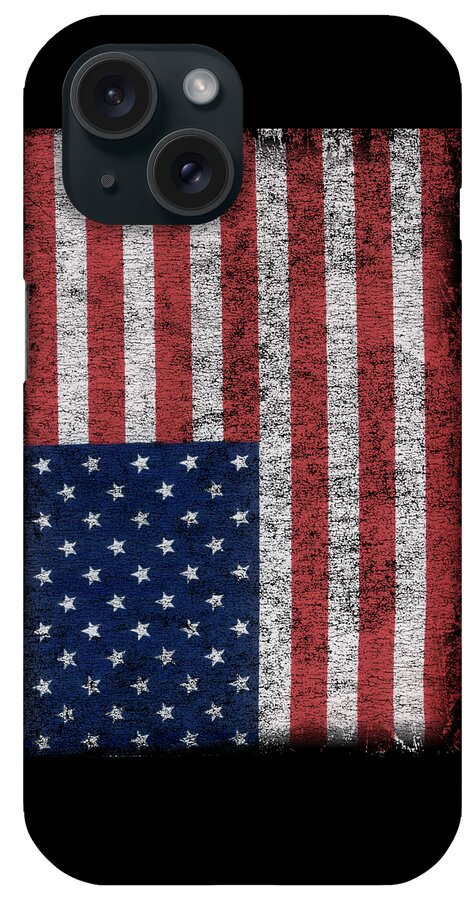 Funny iPhone Case featuring the digital art Distressed Us Flag by Flippin Sweet Gear