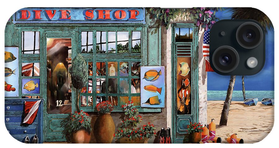 Dive Shop iPhone Case featuring the painting Dive Shop by Guido Borelli
