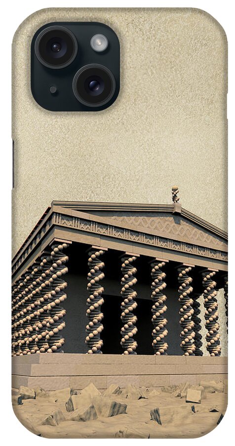 Acropolis iPhone Case featuring the digital art DNA Temple by Russell Kightley