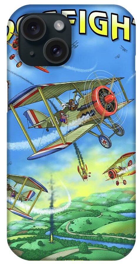 Aviation iPhone Case featuring the digital art Dogfight by Scott Ross