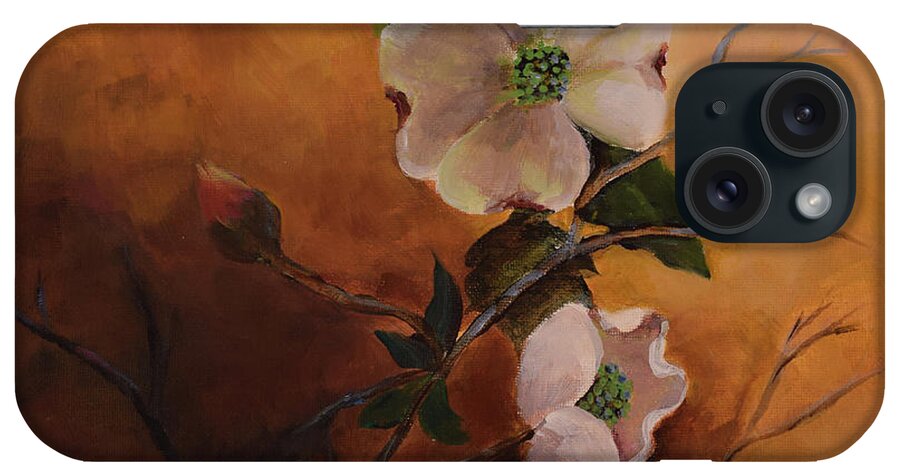  iPhone Case featuring the painting Dogwood Branch by Jan Dappen