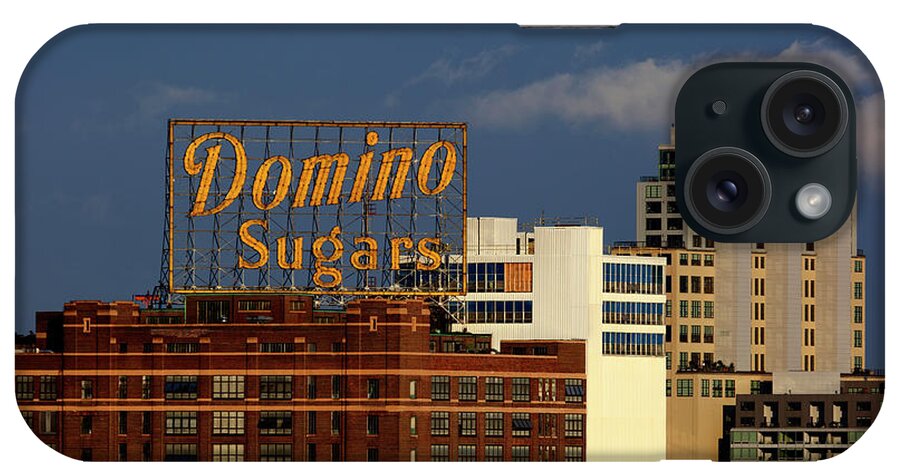 Domino Sugars iPhone Case featuring the photograph Domino Sugars sign Baltimore by James Brunker