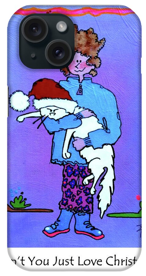 Christmas Cards iPhone Case featuring the painting Don't You Just Love Christmas? by Adele Bower