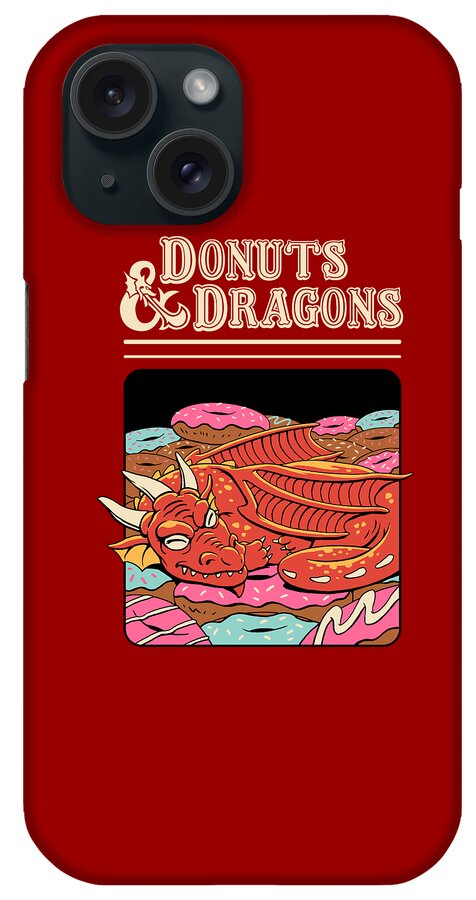 Donut iPhone Case featuring the digital art Donuts and Dragons by Vincent Trinidad