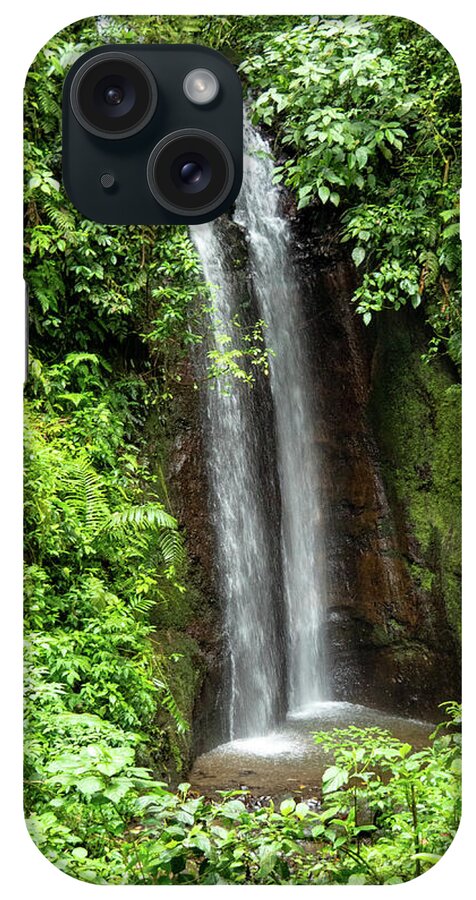 Costa Rica iPhone Case featuring the photograph Double Falls, Costa Rica by Leslie Struxness
