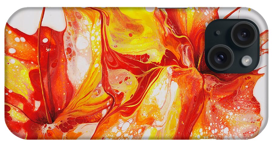 Flower iPhone Case featuring the painting Double Red and Yellow Hibiscus by Darice Machel McGuire
