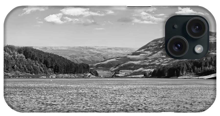 Dove Stone Reservoir iPhone Case featuring the photograph Dove Stone Reservoir-Monochrome by Pics By Tony
