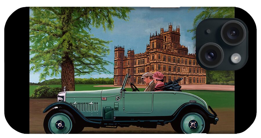 Painting iPhone Case featuring the painting Downton Abbey Painting 4 Highclere Castle by Paul Meijering