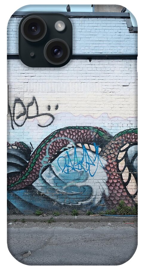 Alley iPhone Case featuring the photograph Dragon Vs. Pigeon by Kreddible Trout