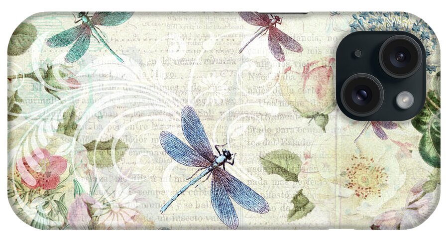 Dragonfly iPhone Case featuring the digital art Dragonfly Dreams on a Summer Day by Peggy Collins