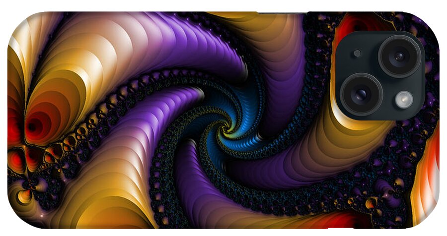 Rainbow iPhone Case featuring the digital art Draining Rainbows Fractal by Ally White