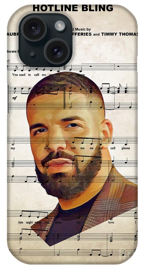 Drake iPhone Case featuring the digital art Drake - Hotline Bling by Bo Kev