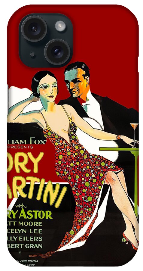 Martini iPhone Case featuring the mixed media ''Dry Martini'', 1928 - 3d movie poster by Movie World Posters