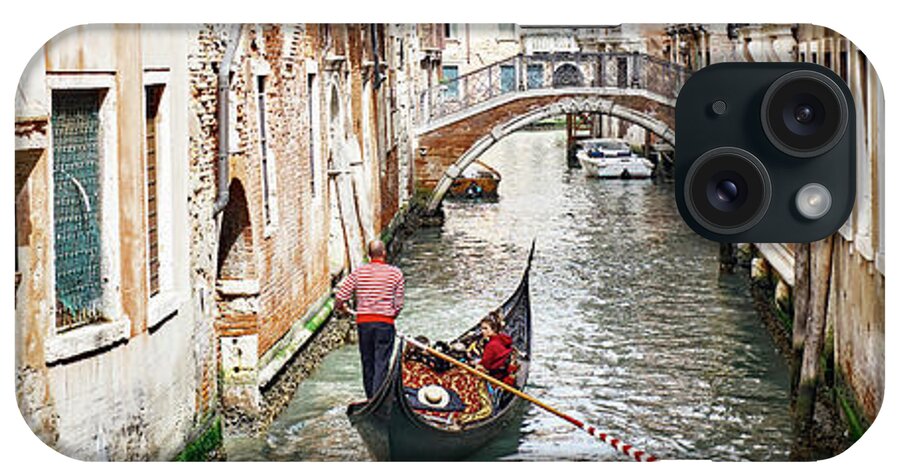 Gondoliere iPhone Case featuring the photograph Dsc8016 - Gondoliere canale muro giallo, Venezia by Marco Missiaja