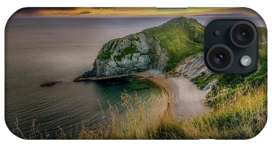 Rock iPhone Case featuring the photograph Durdle Door Headland by Chris Boulton